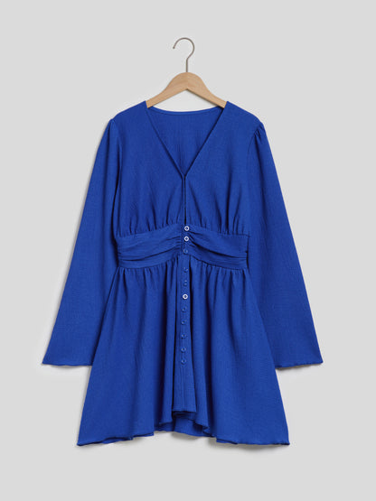 Gathered A-Line Dress 113752