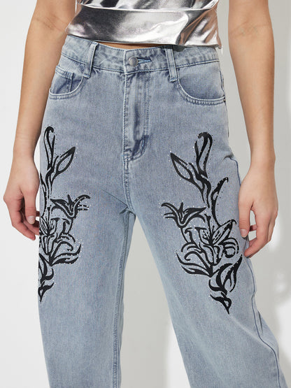 Beaded Straight Leg Jeans 1264872