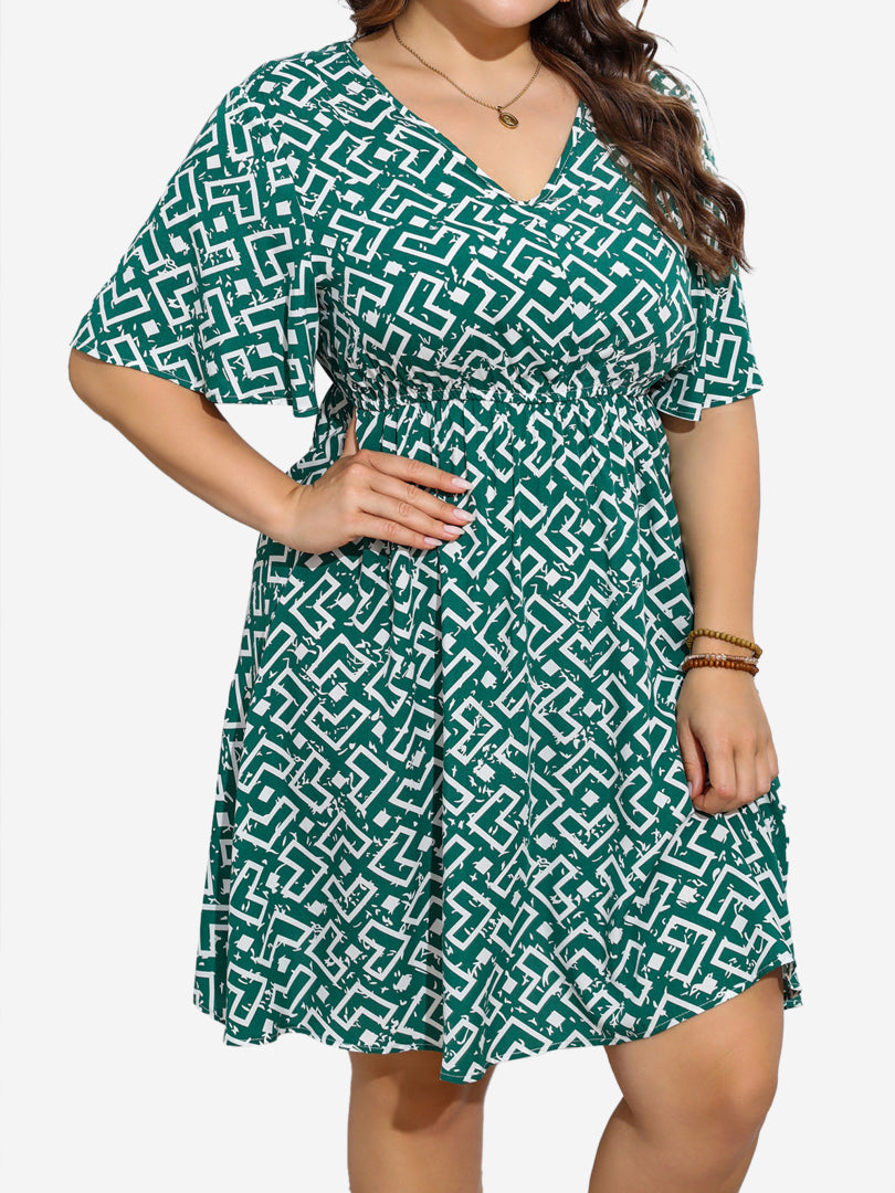 Plus Size Printed A-Line Dress 1270992