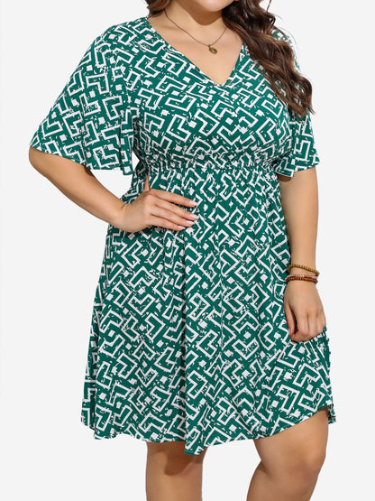 Plus Size Printed A-Line Dress 1270992