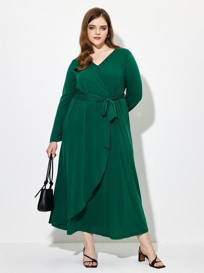 Plus Size Belted A-Line Dress 1252032