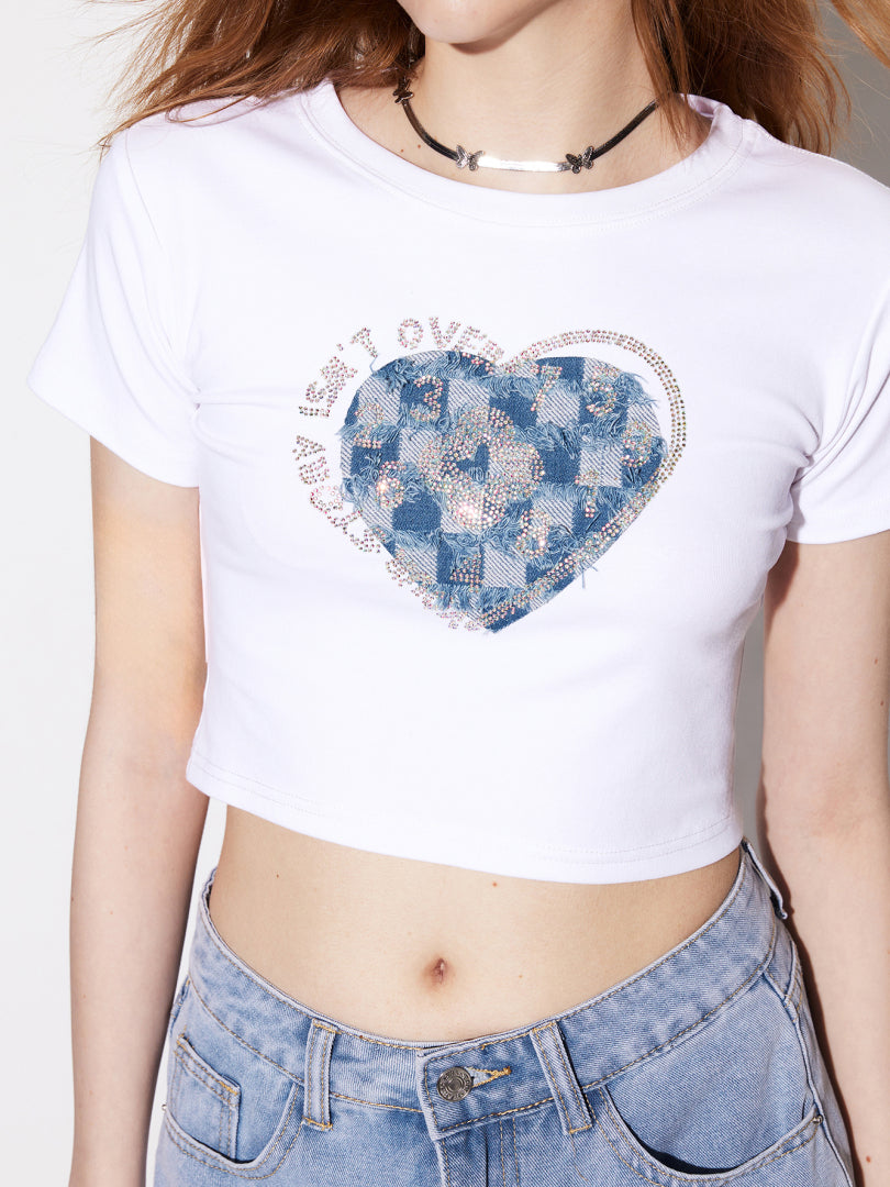 Rhinestone Pullover T-Shirt 1282732