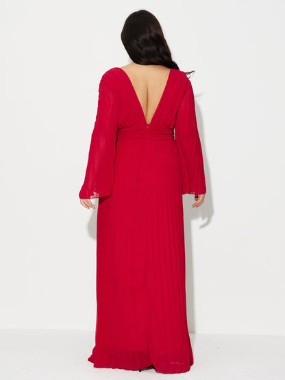 Plus Size Pleated Maxi Dress 121264