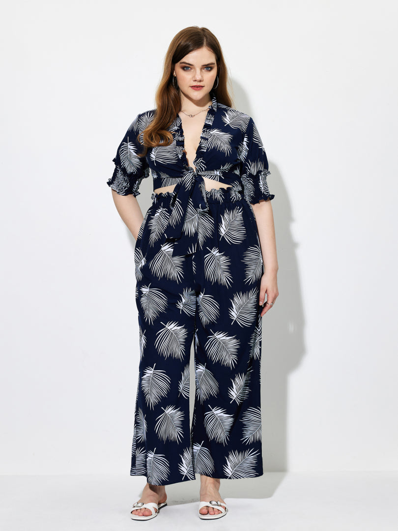 Plus Size Lettuce trim Pant Co-ords 1255452