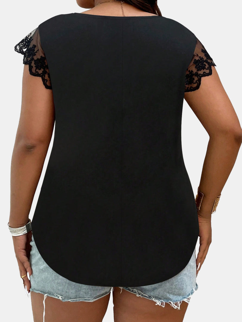 Plus Size Patchwork Plus Size Tops 1253382