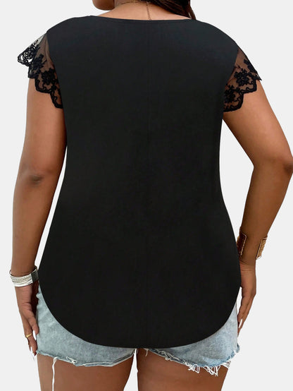 Plus Size Patchwork Plus Size Tops 1253382