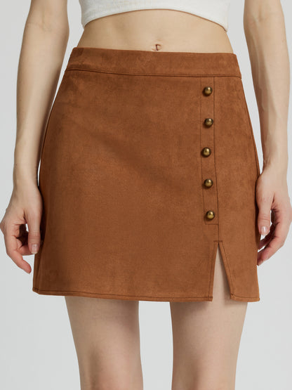 Studded Suede Skirt 111865