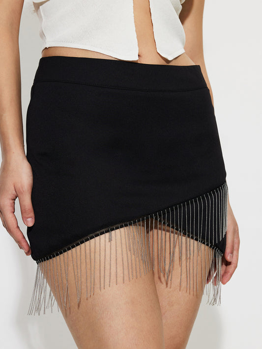 Fringed A-Line Skirt 1243162
