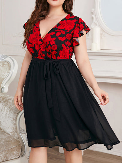 Plus Size Printed A-Line Dress 1260282