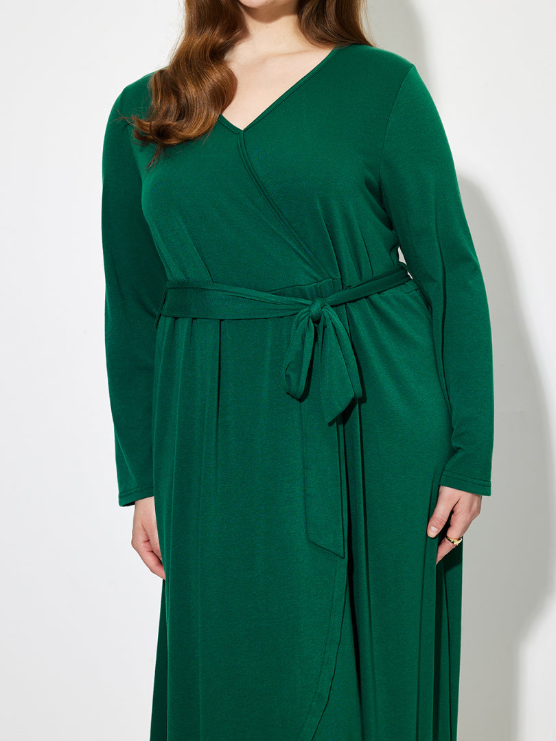 Plus Size Belted A-Line Dress 1252032