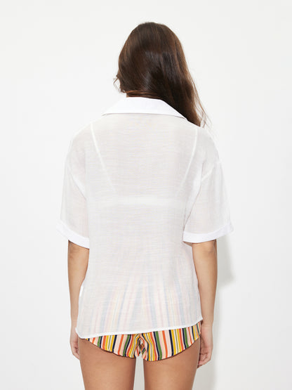 Sheer Placket Blouse 1261892