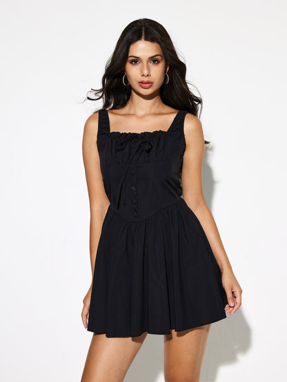 Lace Up A-Line Dress 1290112