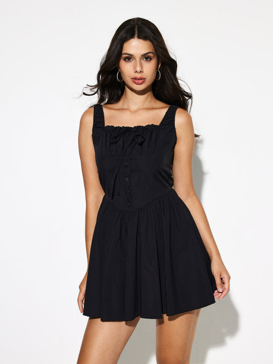 Lace Up A-Line Dress 1290112