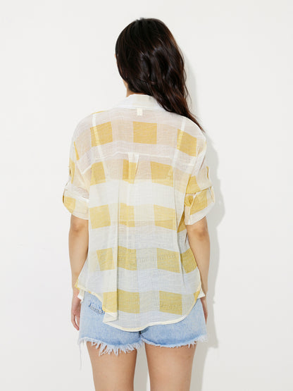 Sheer Checked Loose Fit Shirt 1231781