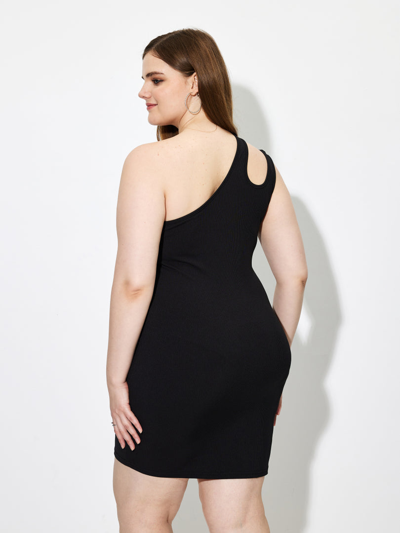 Plus Size Asymmetric Bodycon Dress 1261642