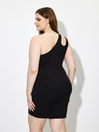 Plus Size Asymmetric Bodycon Dress 1261642