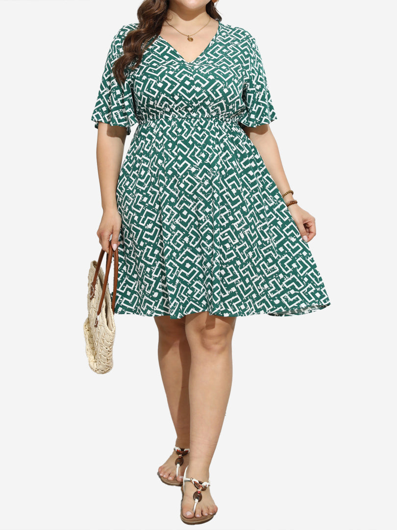 Plus Size Printed A-Line Dress 1270992