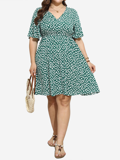 Plus Size Printed A-Line Dress 1270992