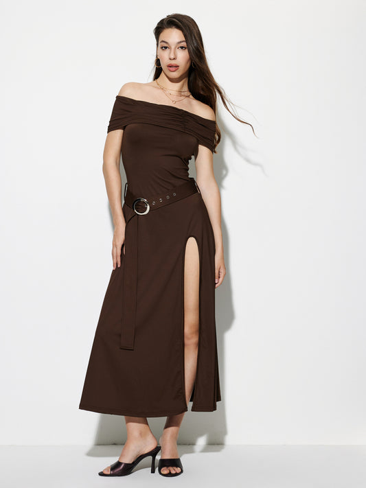 Belted A-Line Dress 1278152