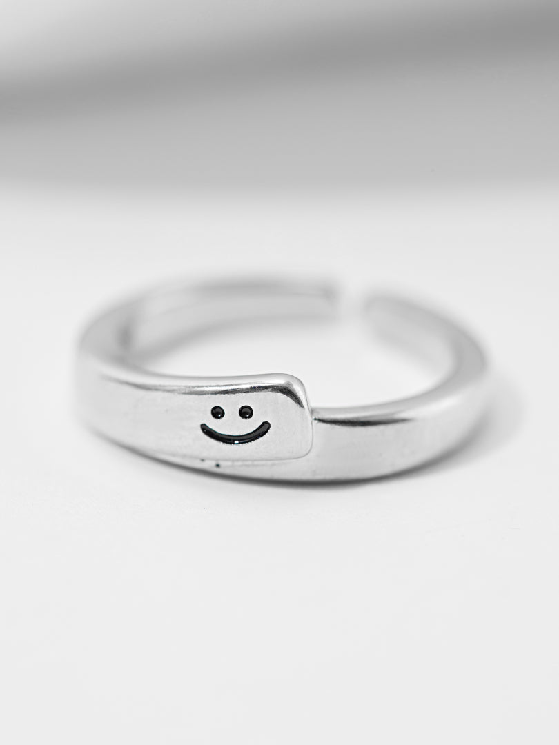 Smiley Face Design Adjustable Ring 121095