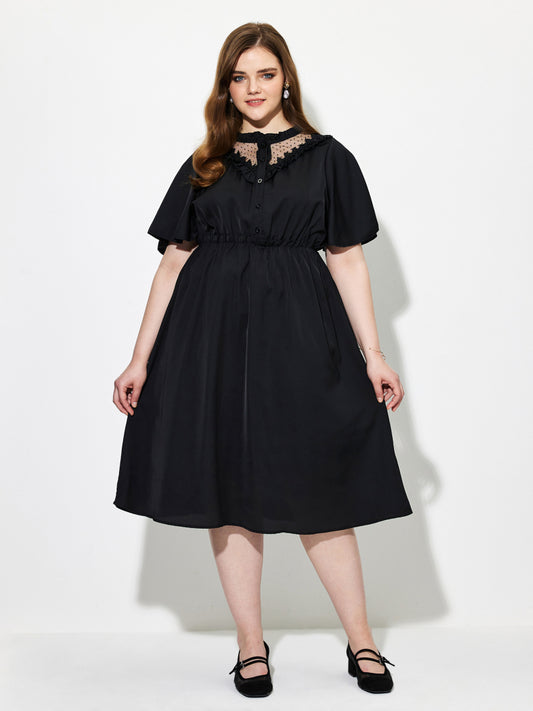 Plus Size Patchwork A-Line Dress 1264292