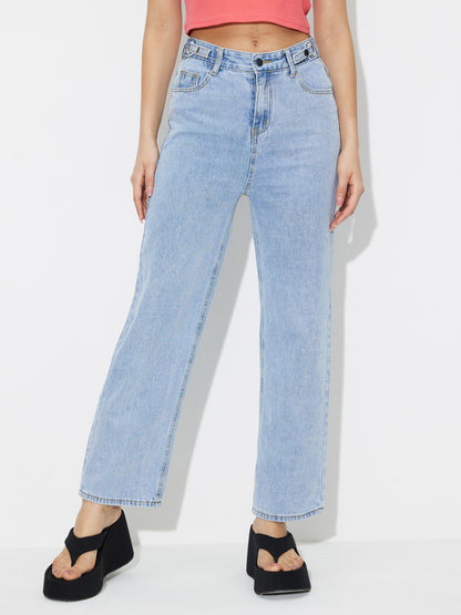 Tied Straight Leg Jeans 118076