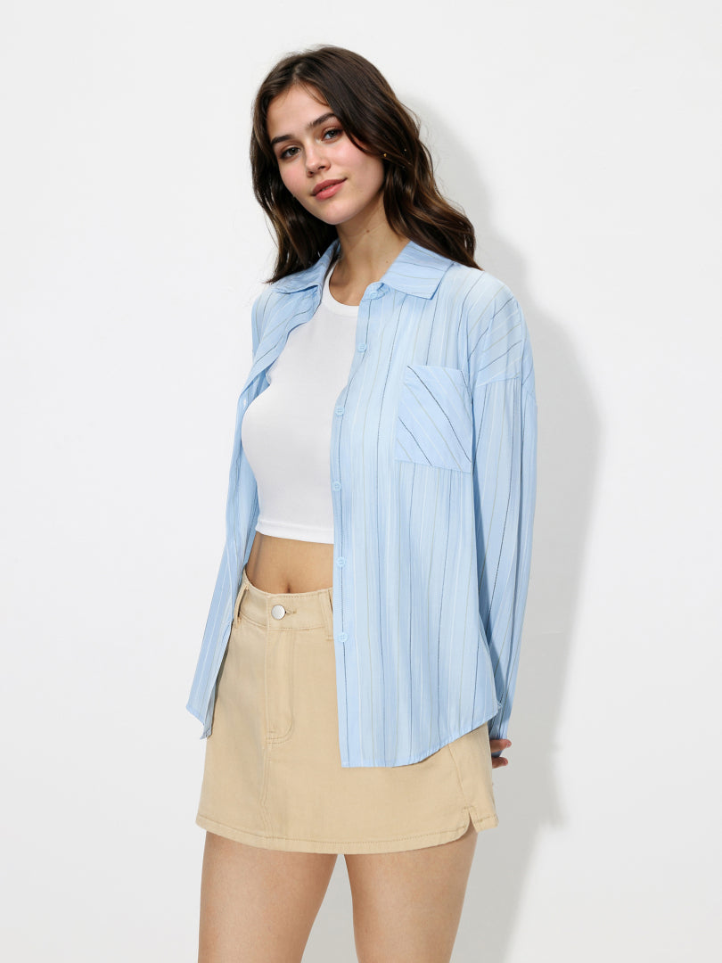 Embroidered Placket Blouse 1252362
