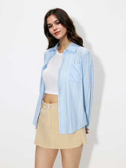 Embroidered Placket Blouse 1252362