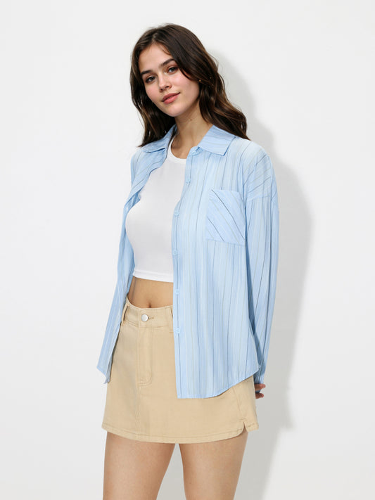 Embroidered Placket Blouse 1252362