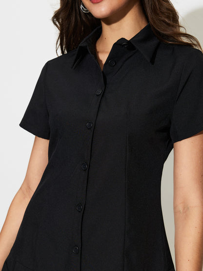 Pleated Shirt Dress 1297472