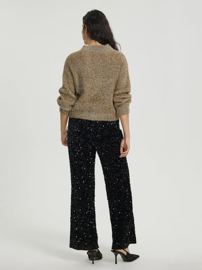 Sequinned Straight Leg Pants 115562