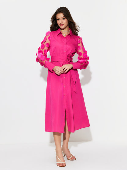 Patchwork Shirt Dress 1296412