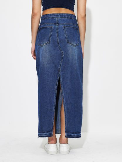 Slit Denim Pencil Skirt 1260122