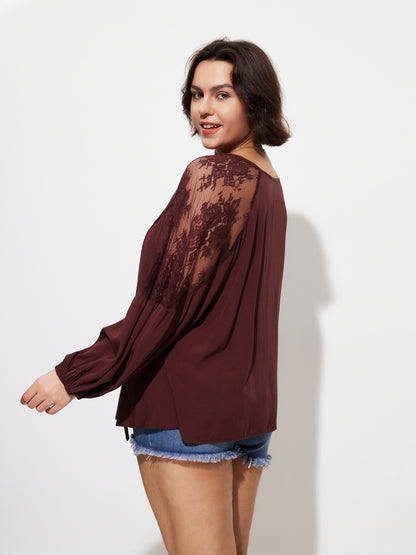 Plus Size Patchwork Plus Size Tops 1281642