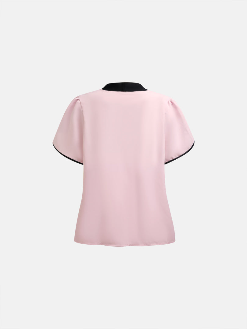 Plus Size Bow Pullover Blouse 1270962