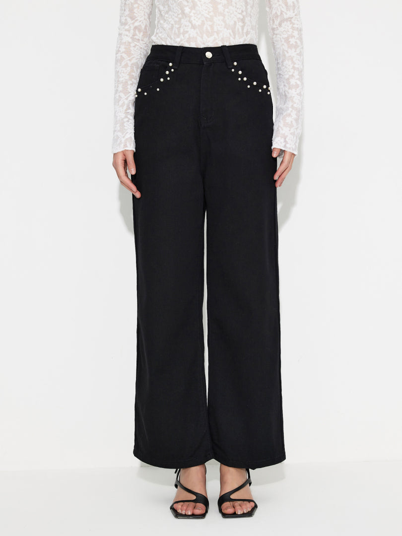 Beaded Straight Leg Jeans 119880