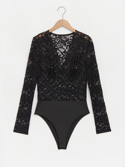 Lace Sheer Bodysuit 118752