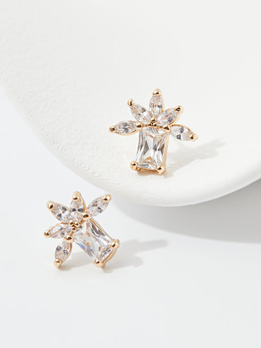Embellished Flower Stud Earrings 120502