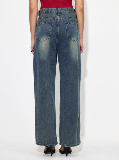 Ripped Straight Leg Jeans 1260102