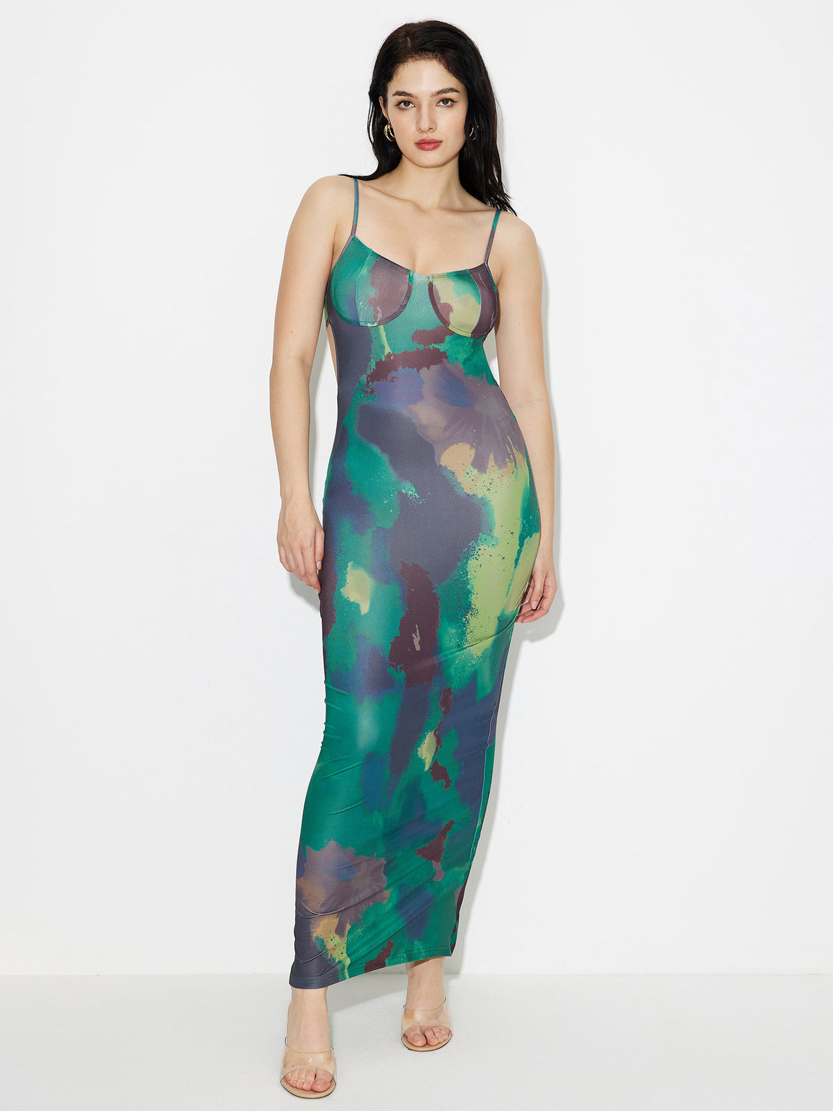 Printed Styled Back Bodycon Dress 120228