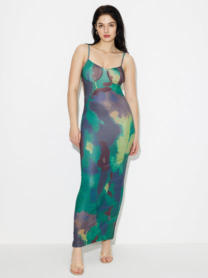 Printed Styled Back Bodycon Dress 120228