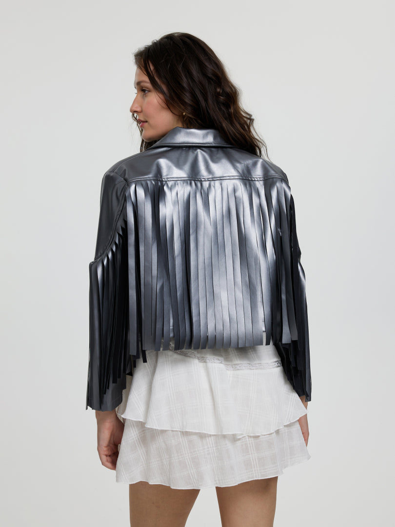 Cropped Fringed Jacket 116420