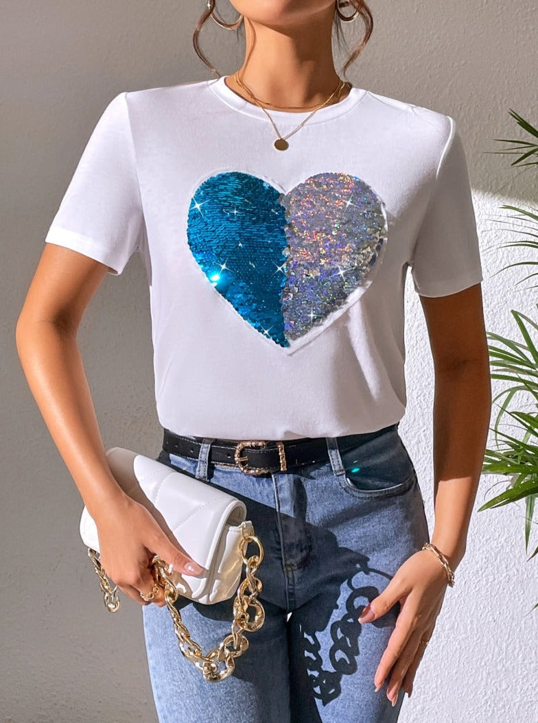 Sequinned Pullover T-Shirt 1293742