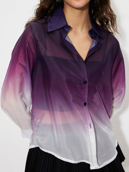 Printed Placket Blouse 1256742