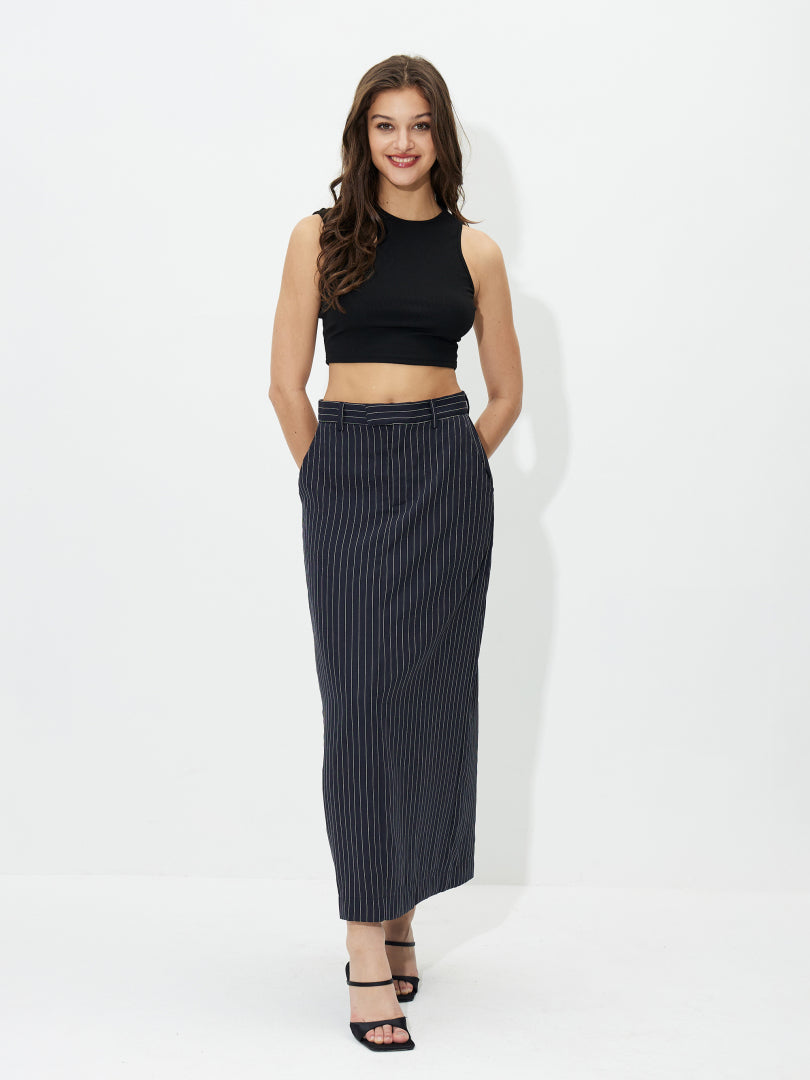 Contrast Stitch Pencil Skirt 1246162