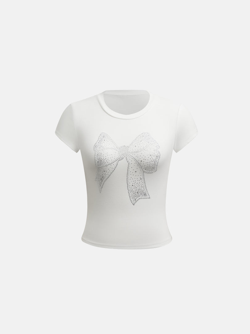 Rhinestone Pullover T-Shirt 1282292