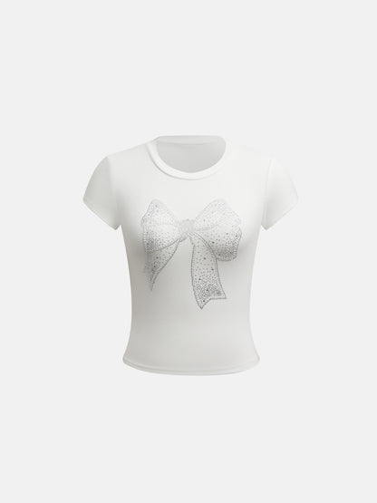 Rhinestone Pullover T-Shirt 1282292