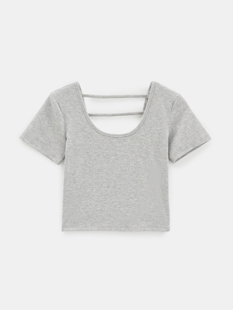 Open Back Pullover T-Shirt 119211