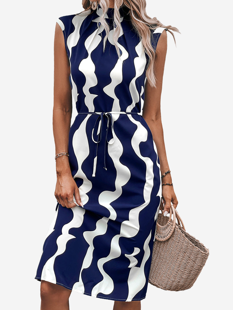 Belted A-Line Dress 1243582