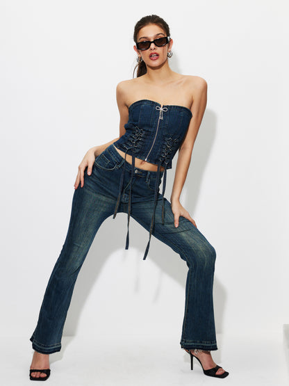 Bow Denim Top 1260292
